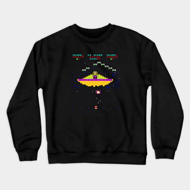 Mod.1 Arcade Phoenix Space Invader Video Game Crewneck Sweatshirt by parashop